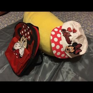 Minnie Mouse small backpack and hat